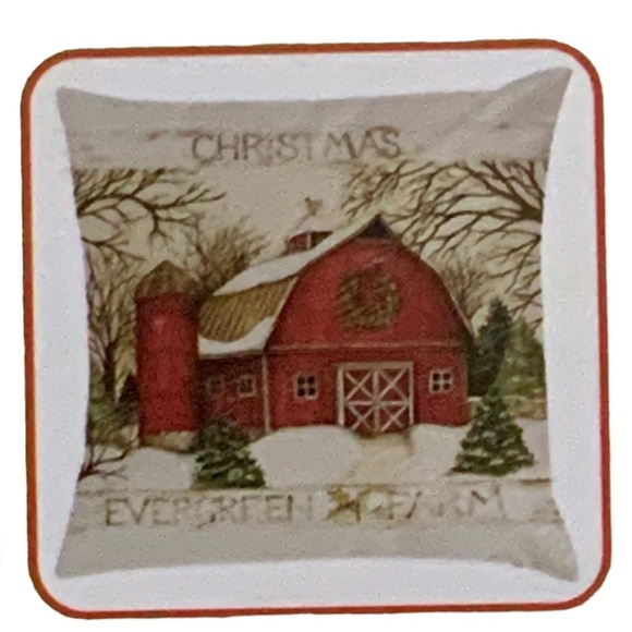 Holiday Pillow Cover Christmas Barn Country Neutral Linen Multicolor 18 X 18 in - Picture 9 of 14